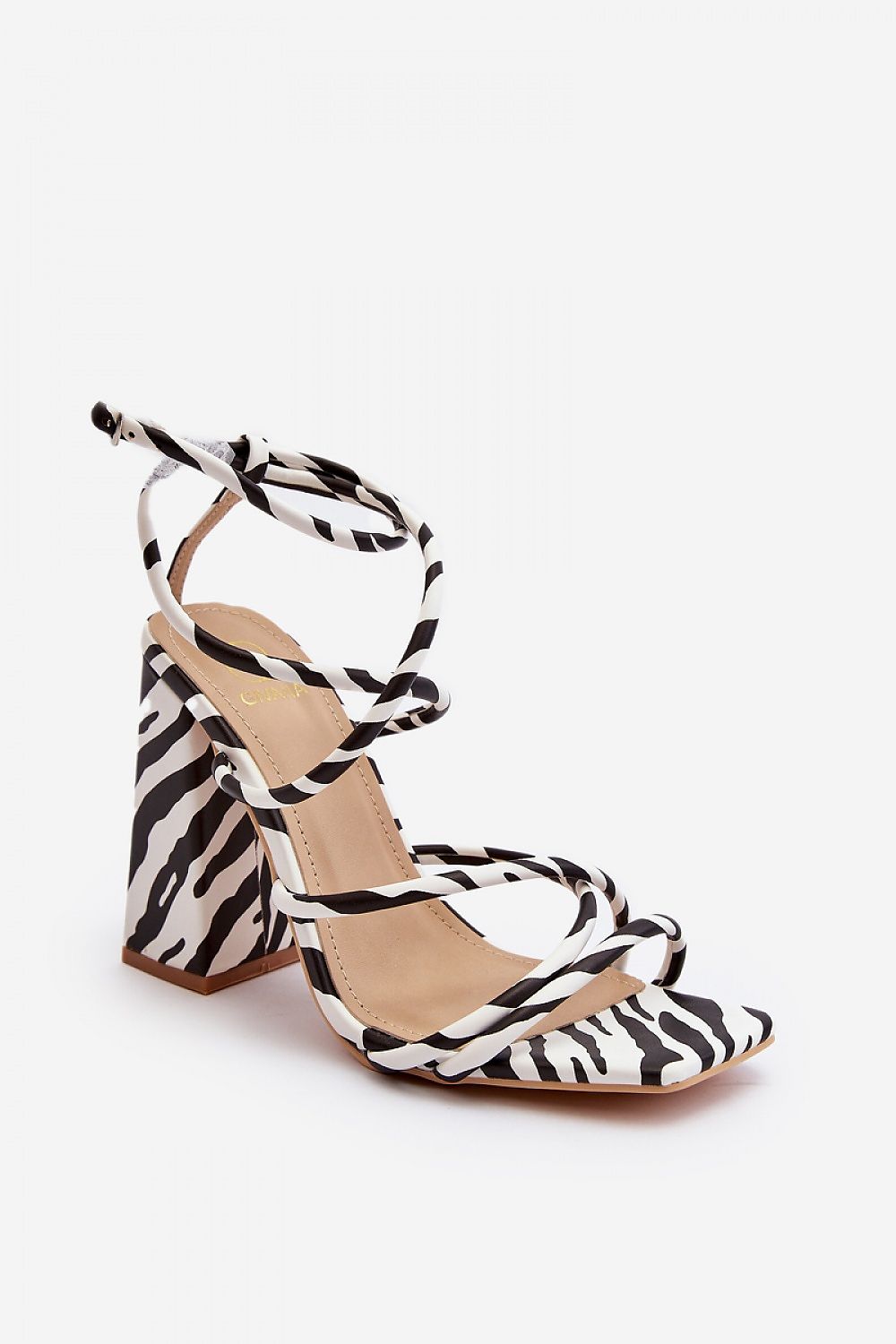 Zebra print sandalen op hak