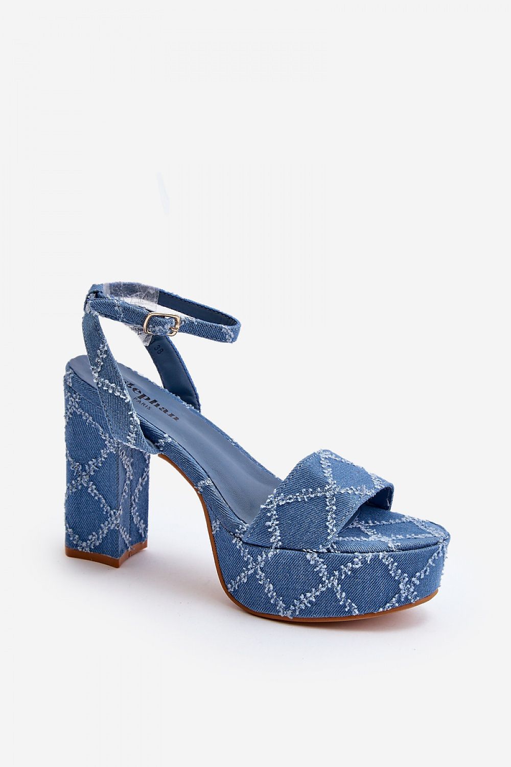 Blauwe sandalen met print